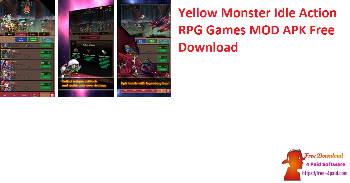 Yellow Monster Idle Action RPG Games MOD APK Free Download