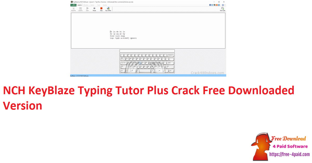 NCH KeyBlaze Typing Tutor Plus Crack Free Downloaded Version