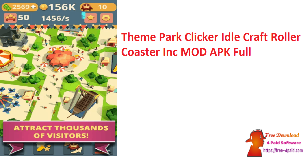 Theme Park Clicker Idle Craft Roller Coaster Inc MOD APK Full