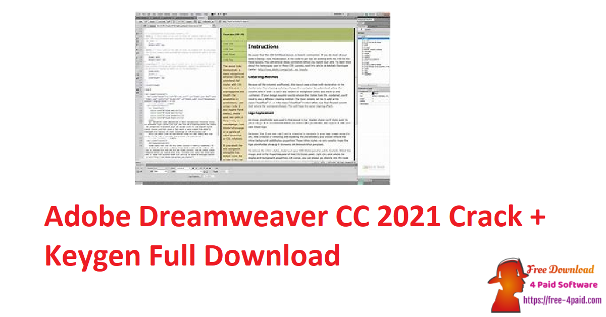 Adobe Dreamweaver CC 2021 Crack + Keygen Full Download