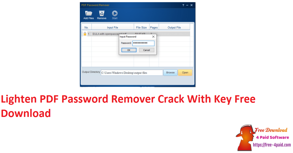 Lighten PDF Password Remover Crack With Key Free Download
