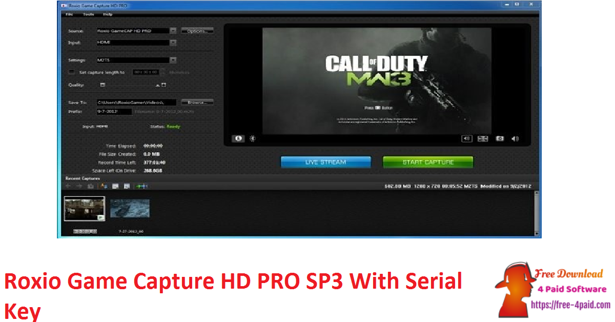Roxio Game Capture HD PRO SP3 With Serial Key