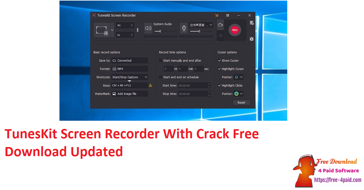 TunesKit Screen Recorder With Crack Free Download Updated