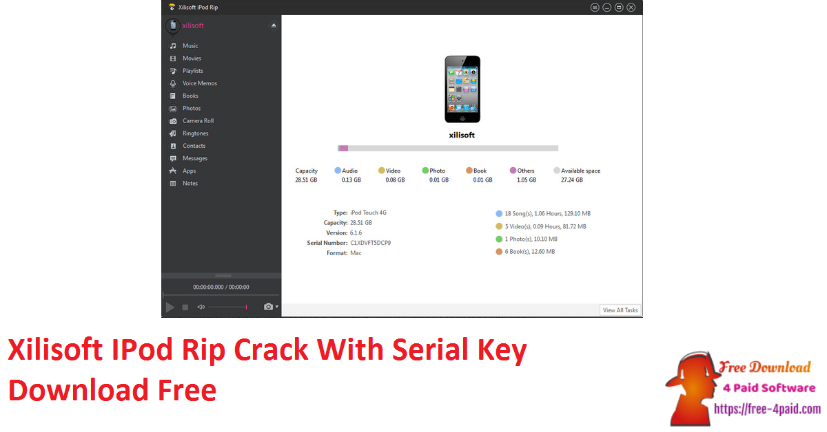 Xilisoft IPod Rip Crack With Serial Key Download Free