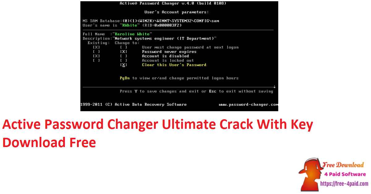 Active Password Changer Ultimate Crack With Key Download Free