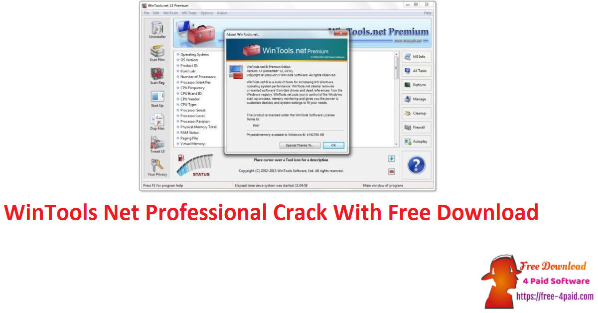 WinTools Net Professional Crack With Free Download