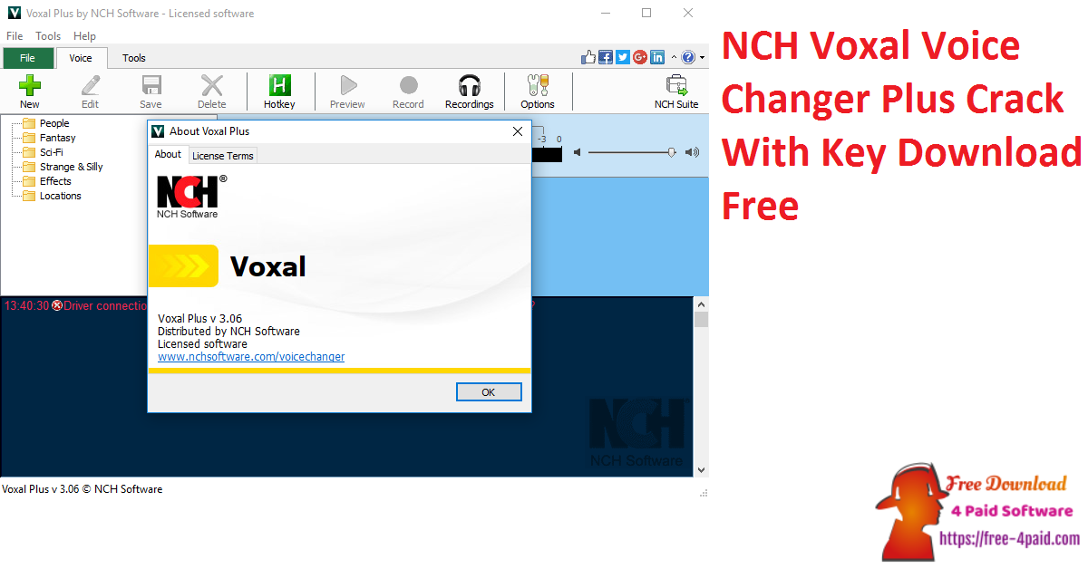 NCH Voxal Voice Changer Plus Crack With Key Download Free