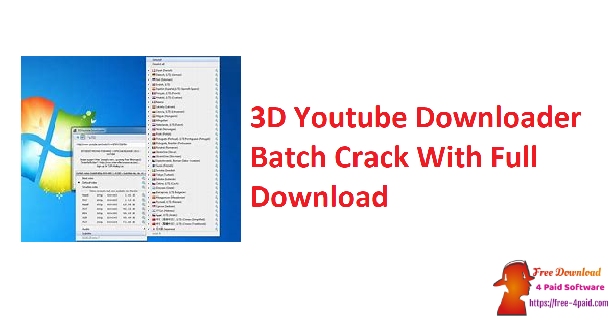 3D Youtube Downloader Batch Crack With Full Download