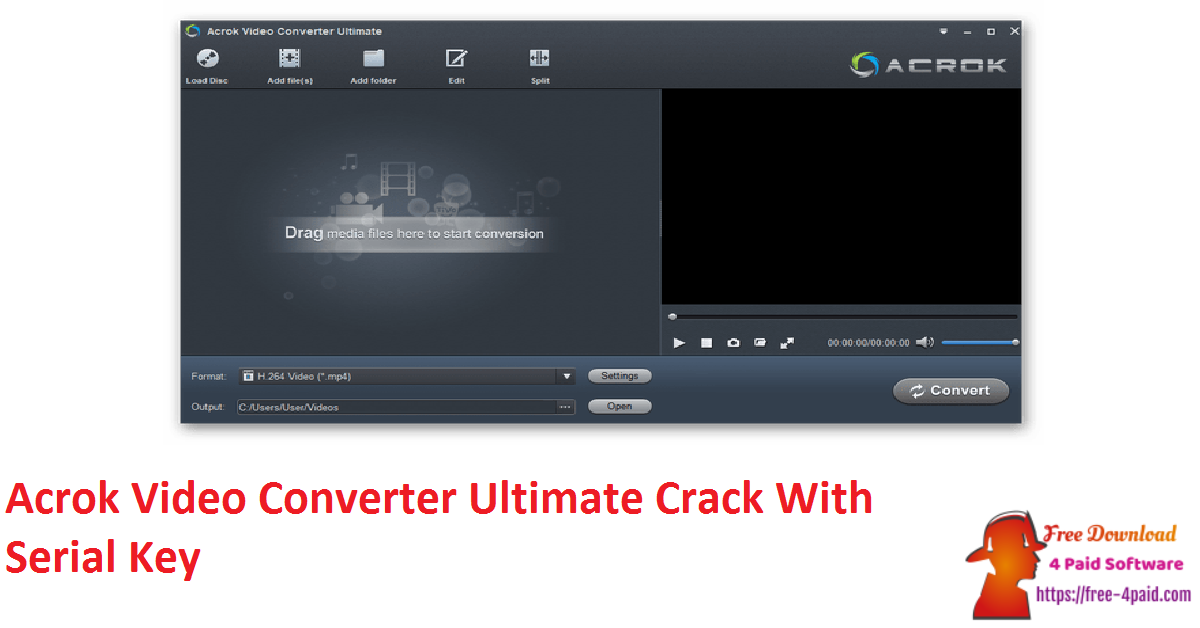 acrok video converter mp4 to dvd