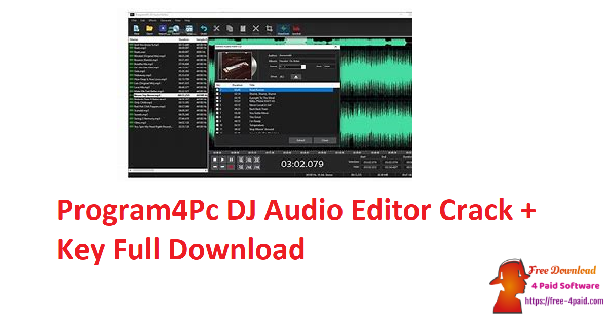 Program4Pc DJ Audio Editor Crack + Key Full Download