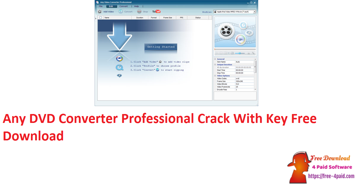 Any DVD Converter Professional Crack With Key Free Download
