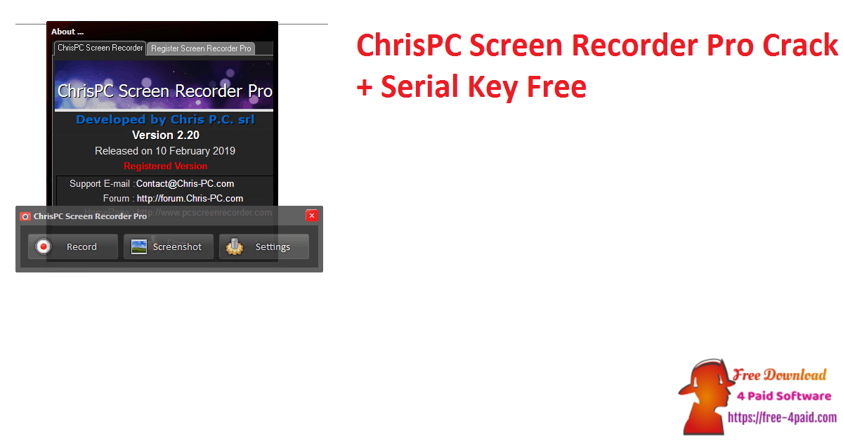 ChrisPC Screen Recorder Pro Crack + Serial Key Free