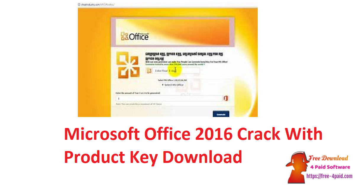 Microsoft Office 2016 Crack With Product Key Download