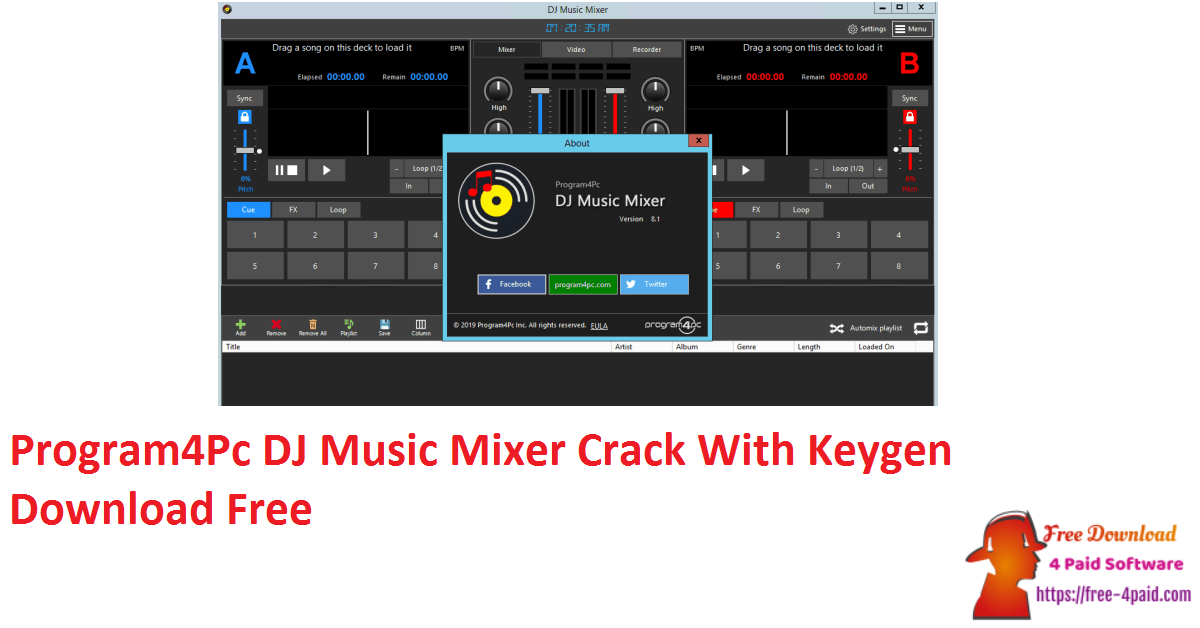 Program4Pc DJ Music Mixer Crack With Keygen Download Free