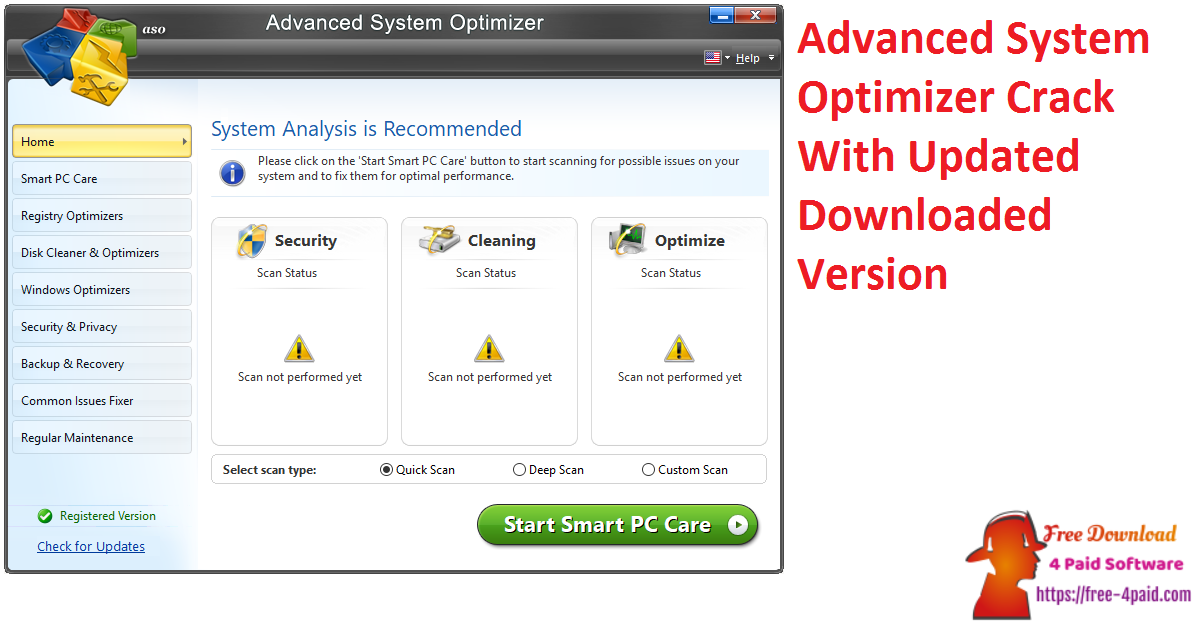 Advanced System Optimizer Crack With Updated Downloaded Version