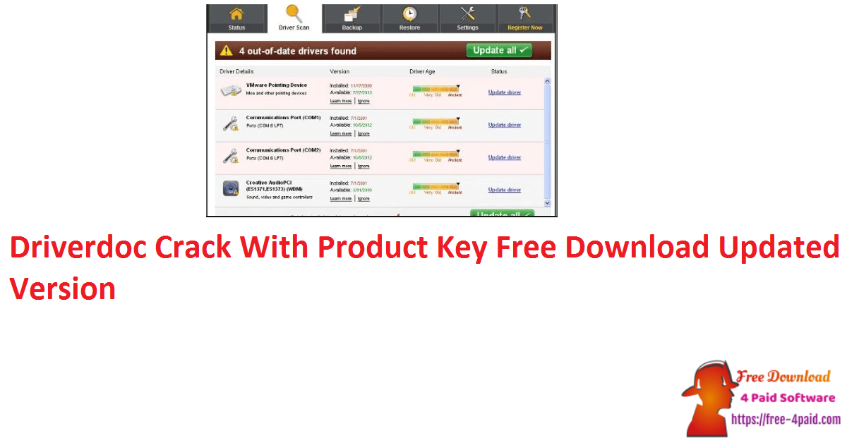 Driverdoc Crack With Product Key Free Download Updated Version