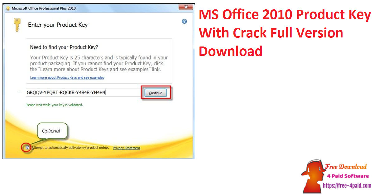 microsoft office 2010 free download with product key instructions