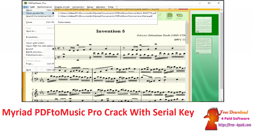 pdftomusic pro to convert the pdf file into a musicxml file