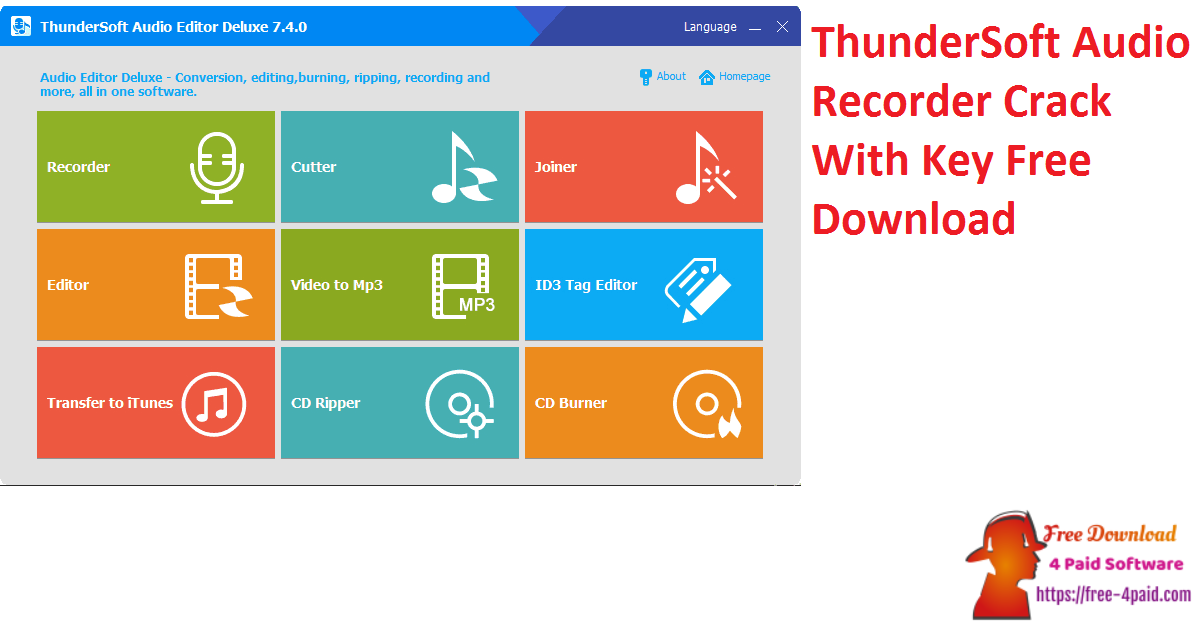 ThunderSoft Audio Recorder Crack With Key Free Download