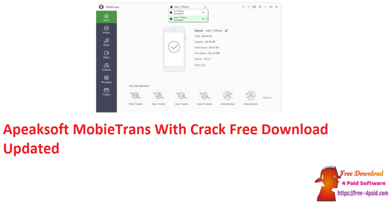 download the new version for ipod MobieTrans 2.3.8