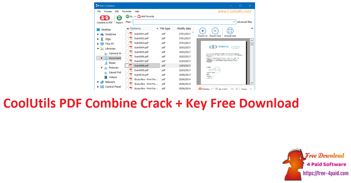 CoolUtils PDF Combine Crack + Key Free Download