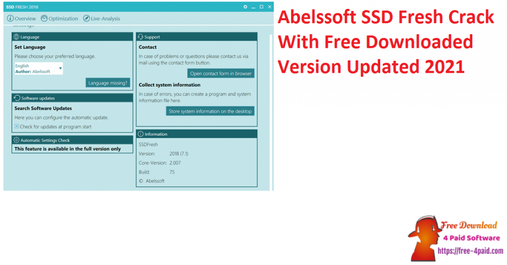 Abelssoft SSD Fresh Crack With Free Downloaded Version Updated 2021
