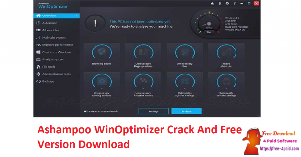 Ashampoo WinOptimizer Crack And Free Version Download