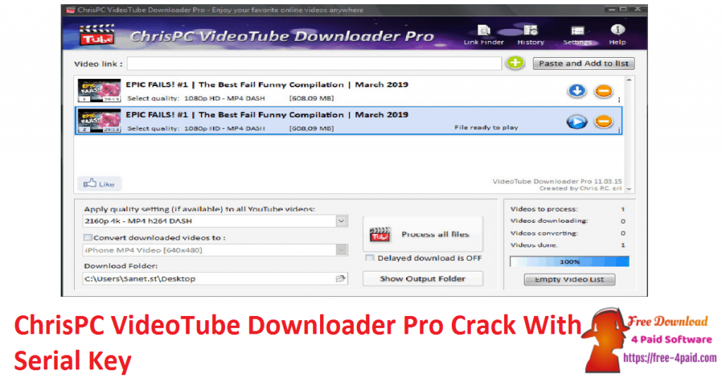 for ipod instal ChrisPC VideoTube Downloader Pro 14.23.1222