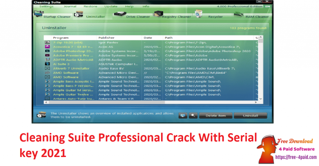 Cleaning Suite Professional Crack With Serial key 2021
