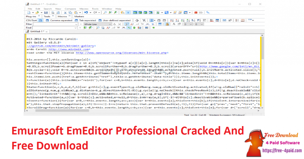 Emurasoft EmEditor Professional Cracked And Free Download