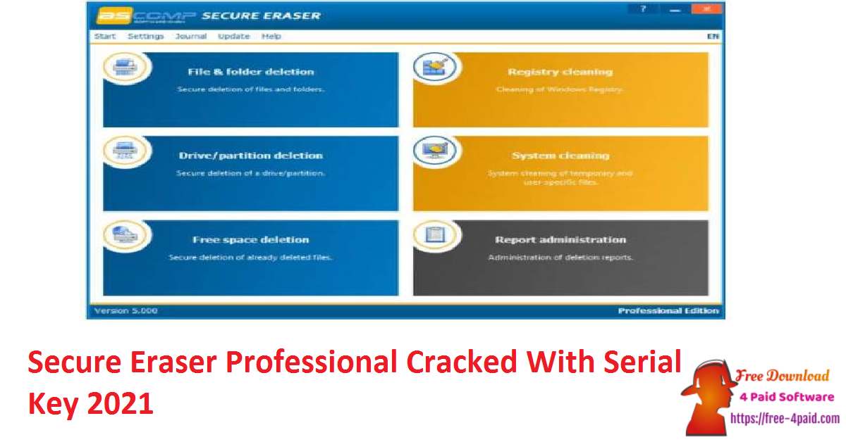 free instal ASCOMP Secure Eraser Professional 6.003