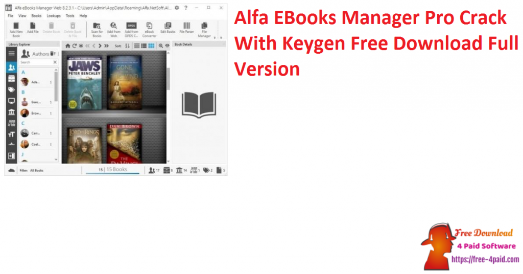 alfa ebook manager save series in folders