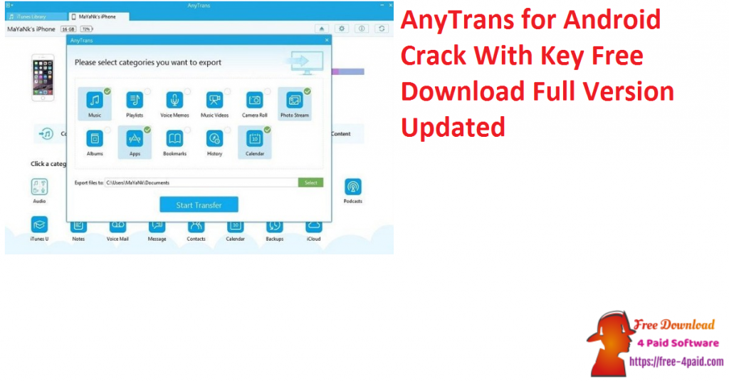 AnyTrans for Android Crack With Key Free Download Full Version Updated