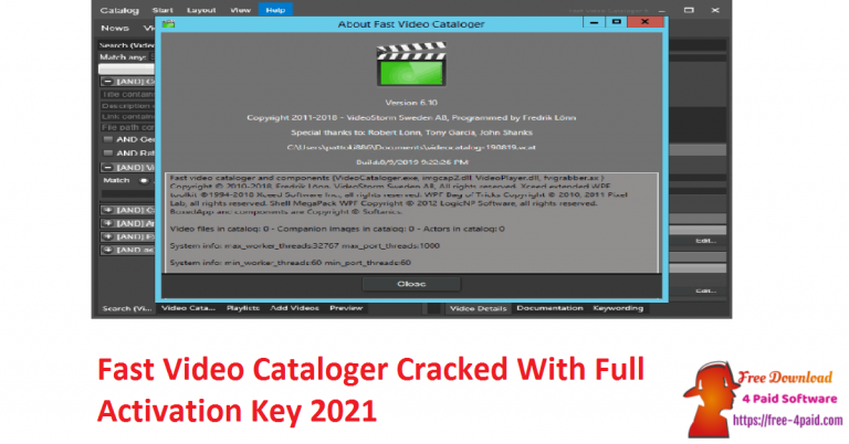 free Fast Video Cataloger 8.6.3.0 for iphone download
