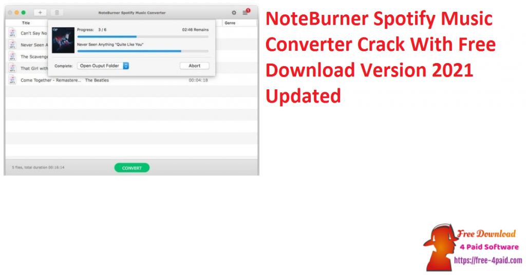 NoteBurner Spotify Music Converter Crack With Free Download Version 2021 Updated