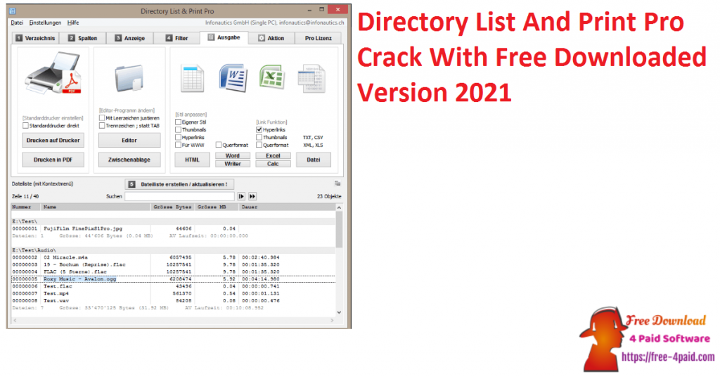 Directory List And Print Pro Crack With Free Downloaded Version 2021