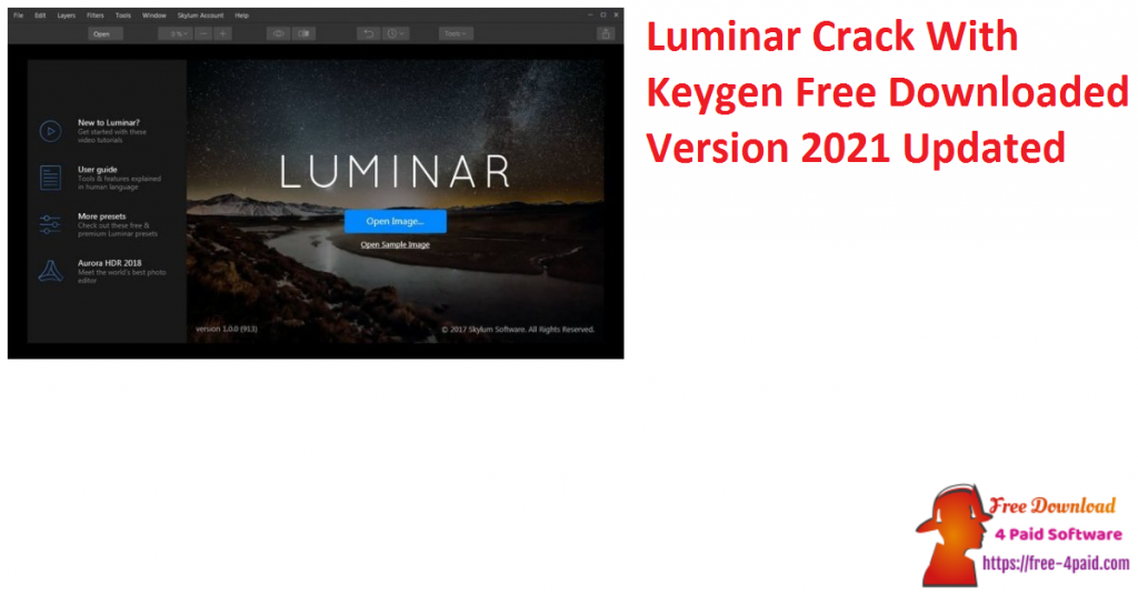 Luminar Crack With Keygen Free Downloaded Version 2021 Updated