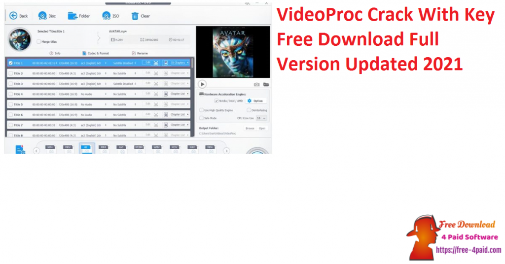 VideoProc Crack With Key Free Download Full Version Updated 2021