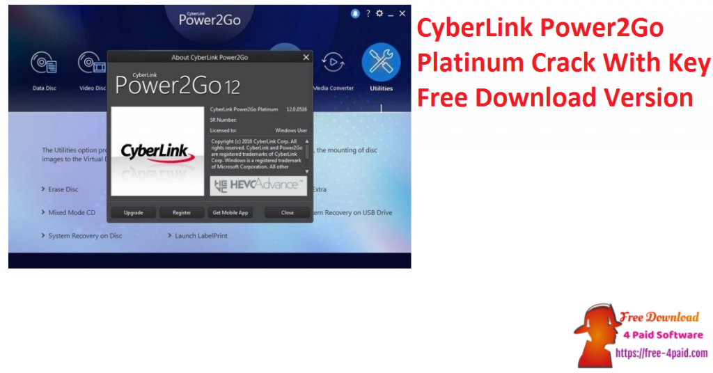 CyberLink Power2Go Platinum Crack With Key Free Download Version
