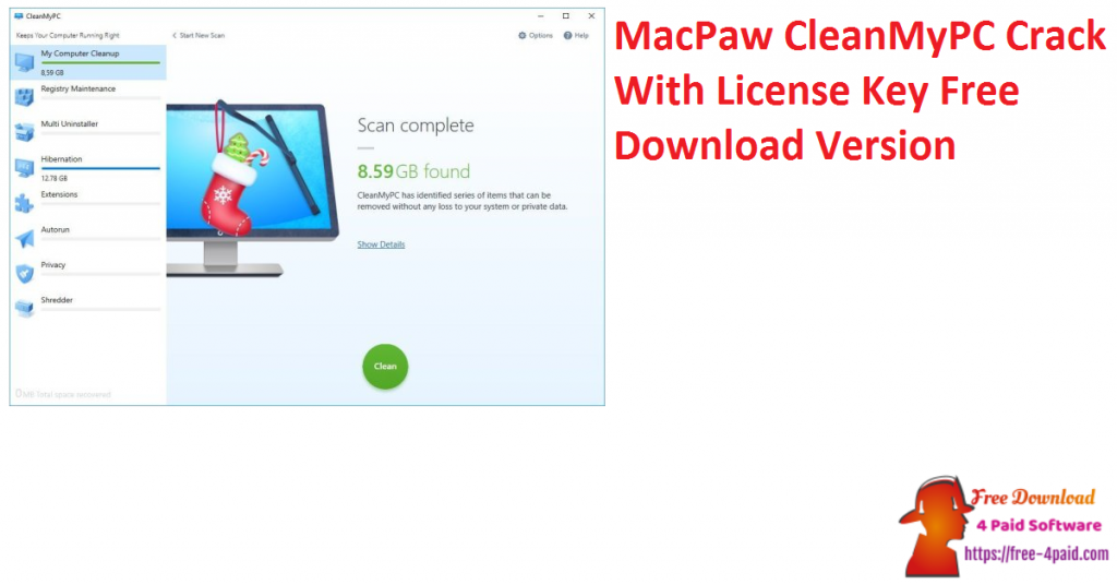 MacPaw CleanMyPC Crack With License Key Free Download Version