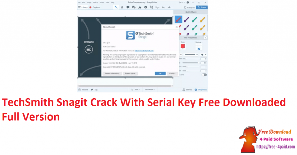 TechSmith Snagit Crack With Serial Key Free Downloaded Full Version