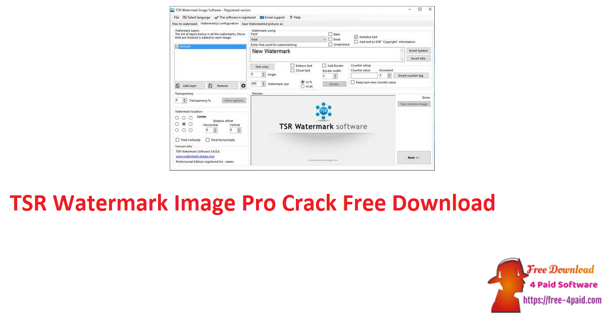 TSR Watermark Image Pro Crack Free Download