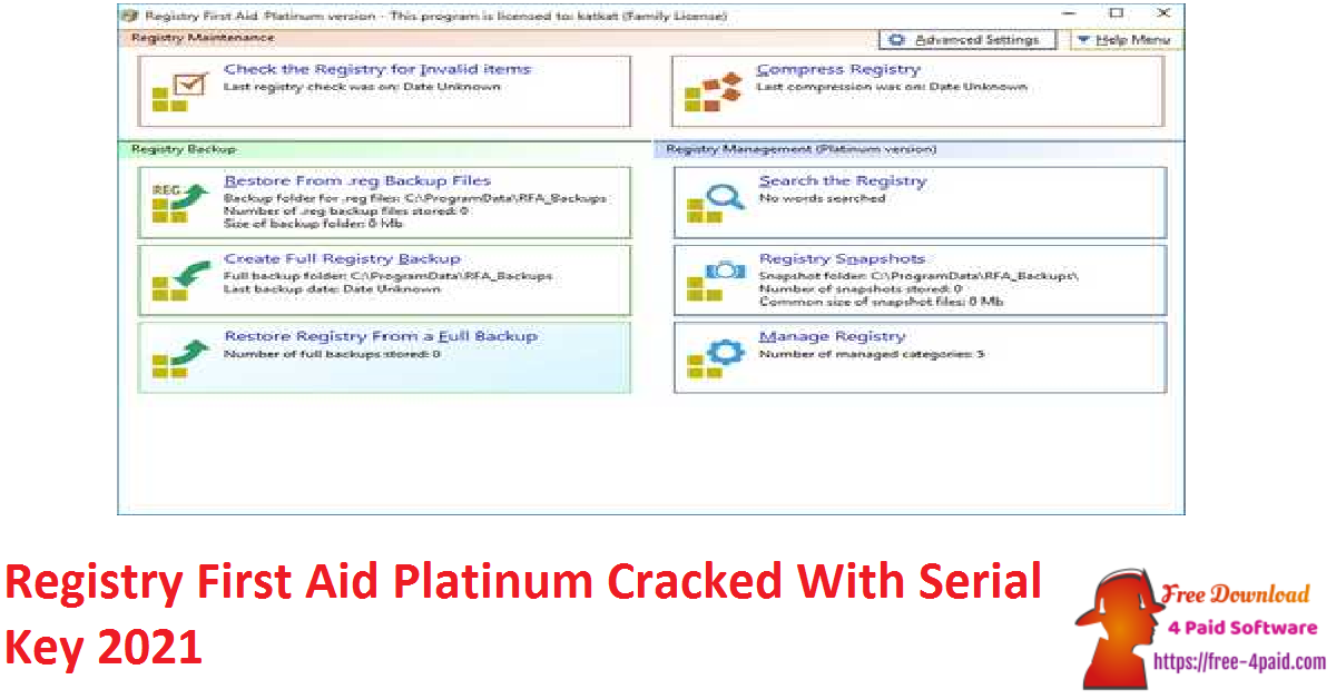 Registry First Aid Platinum Cracked With Serial Key 2021