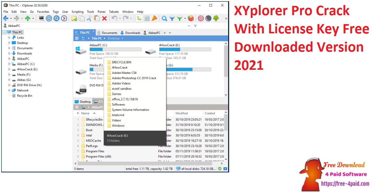 xyplorer free files folders